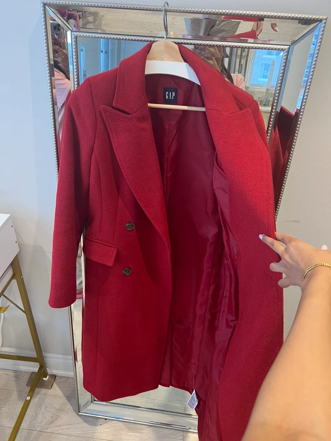 GAP Red Wool Blend Coat - Size XS image indicator(7)