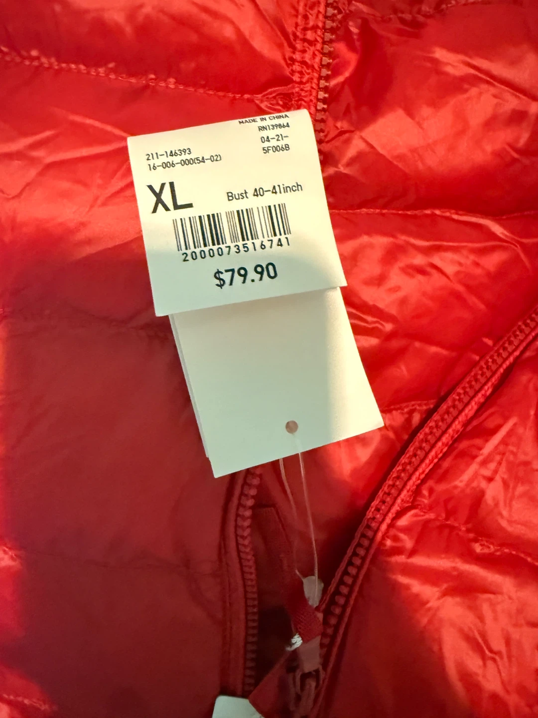 Uniqlo Ultra Light Down Jacket - Red, XL - photo 3