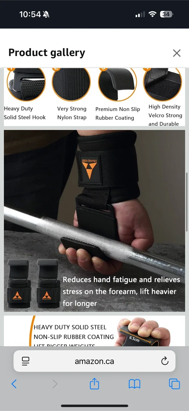 Orange Forest Weight Lifting Wrist Straps image indicator(5)