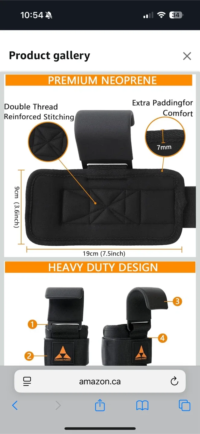 Orange Forest Weight Lifting Wrist Straps image indicator(3)