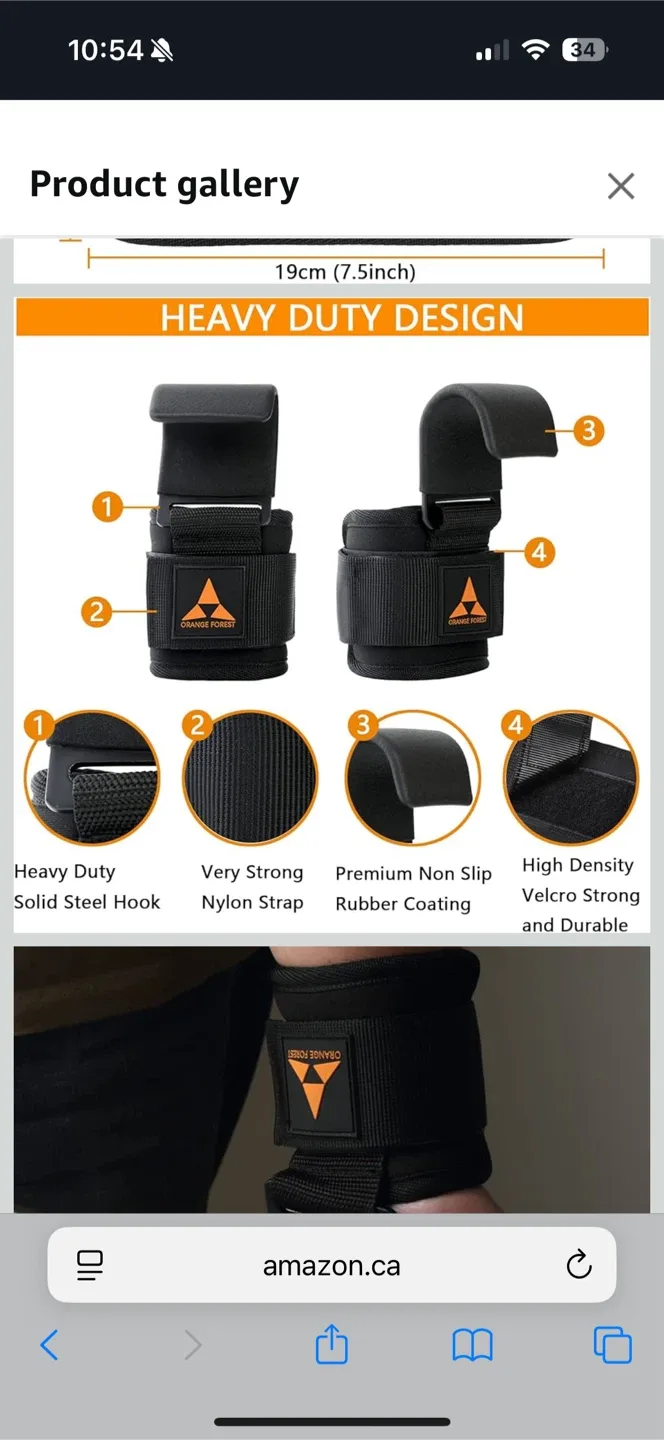 Orange Forest Weight Lifting Wrist Straps image indicator(4)