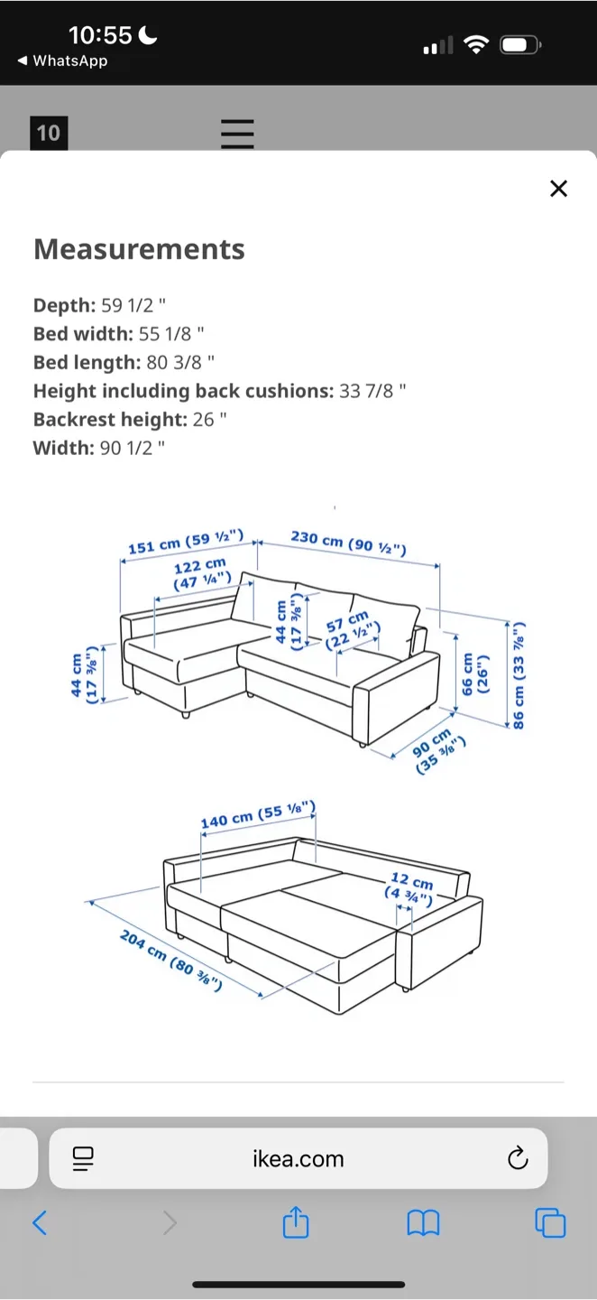 IKEA FRIHETEN Grey Sleeper Sectional Sofa image indicator(5)