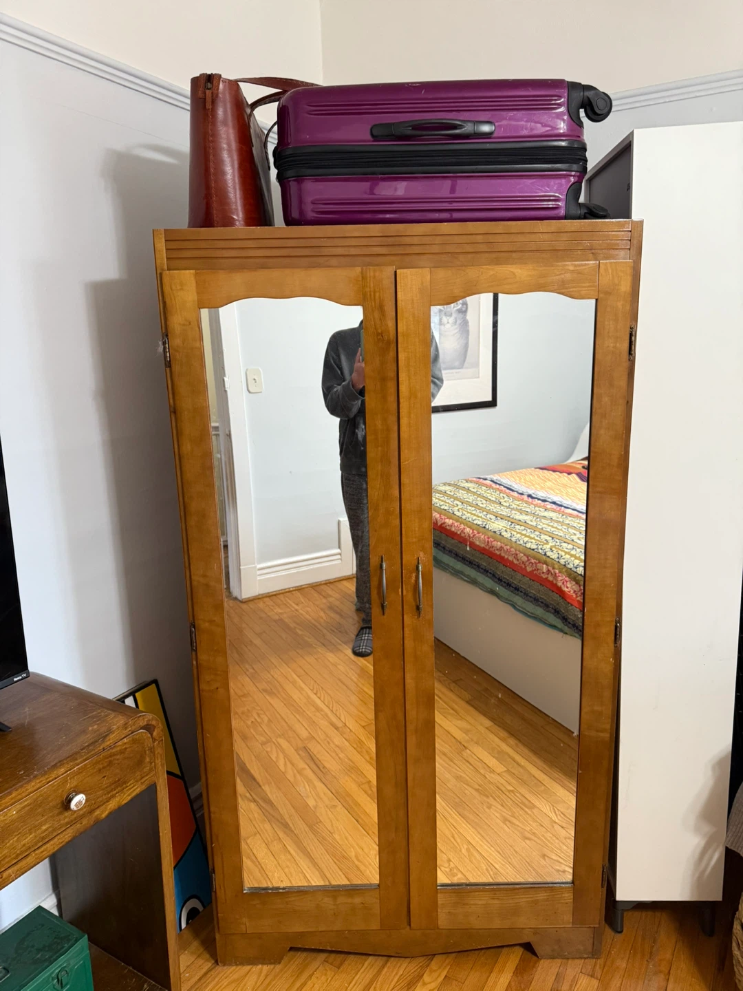 Vintage Mirrored Wardrobe - Solid Wood - photo 3