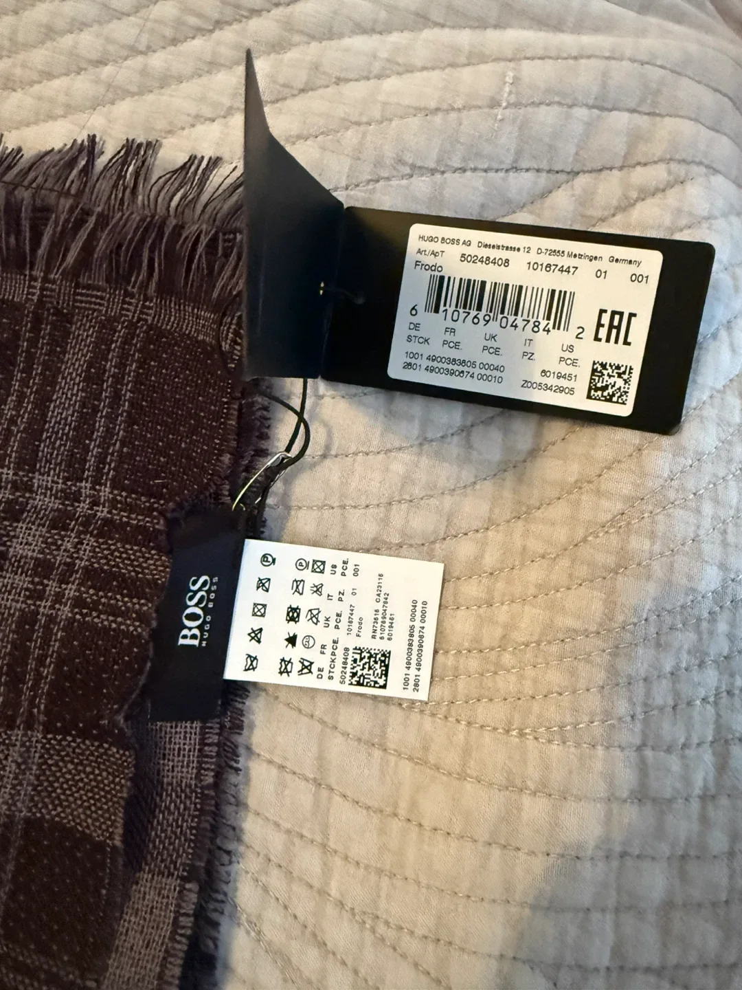 New Hugo Boss Plaid Scarf image indicator(3)