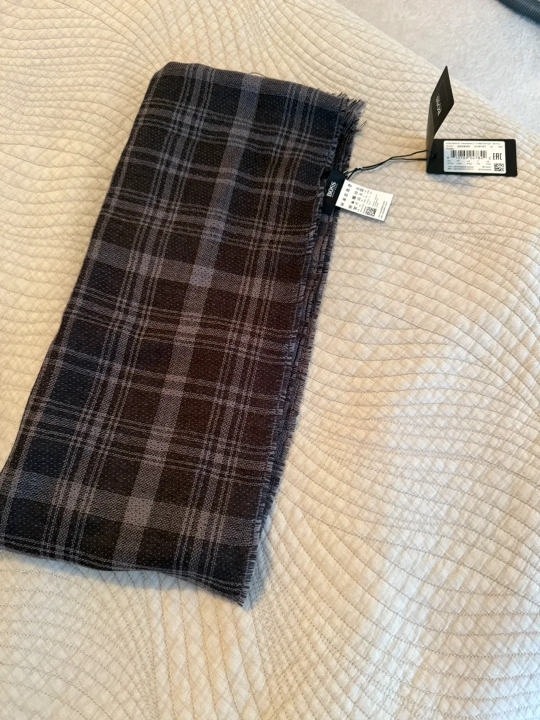 New Hugo Boss Plaid Scarf image indicator(2)