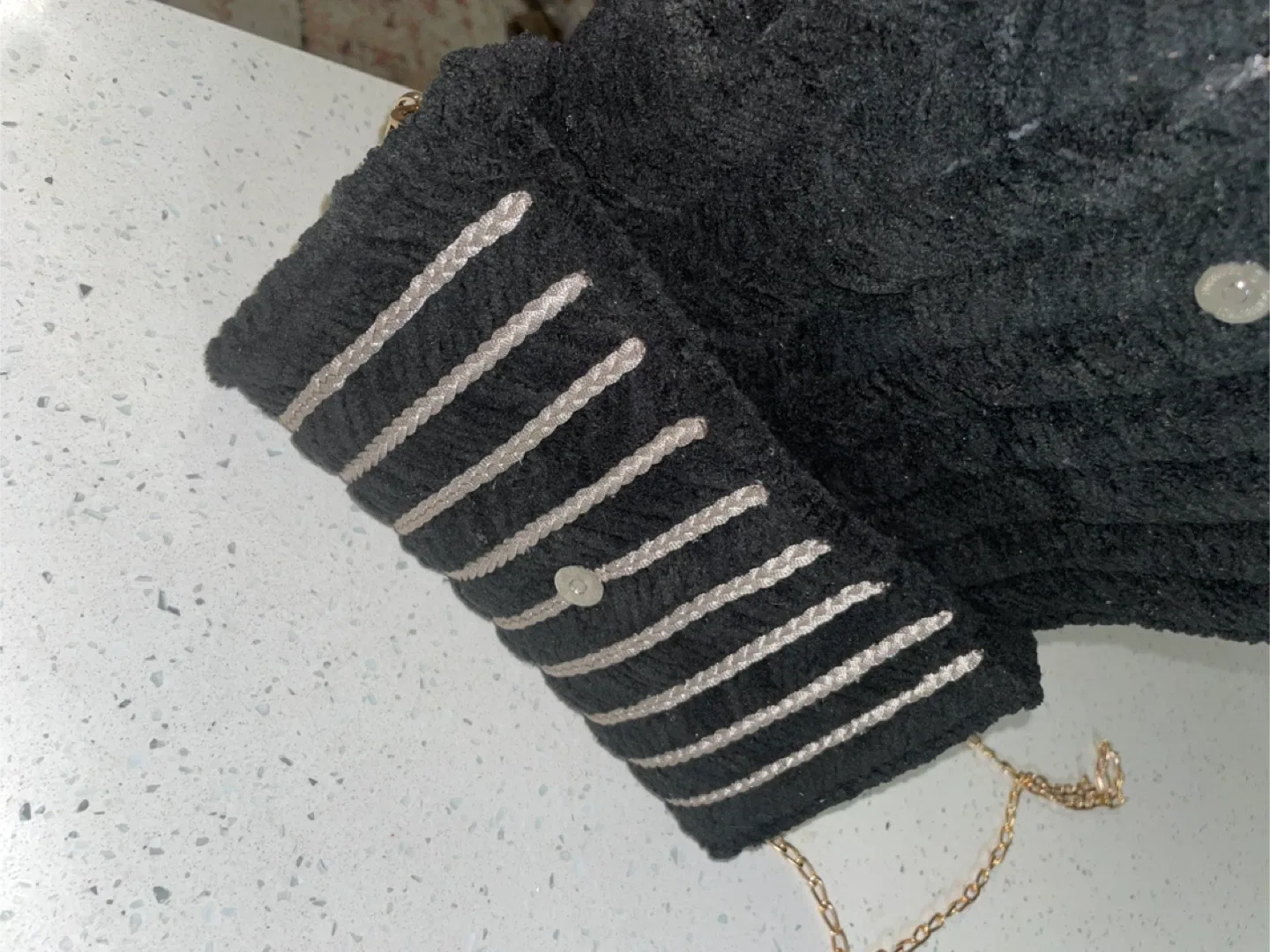 Handmade Black Striped Clutch image indicator(5)