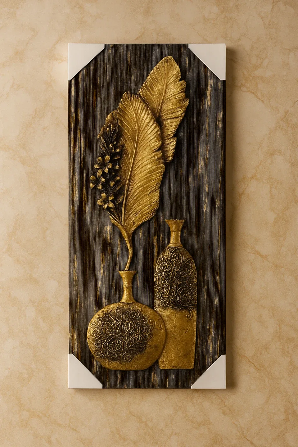 Decorative Wall Art - Vases & Golden Leaf image indicator(2)