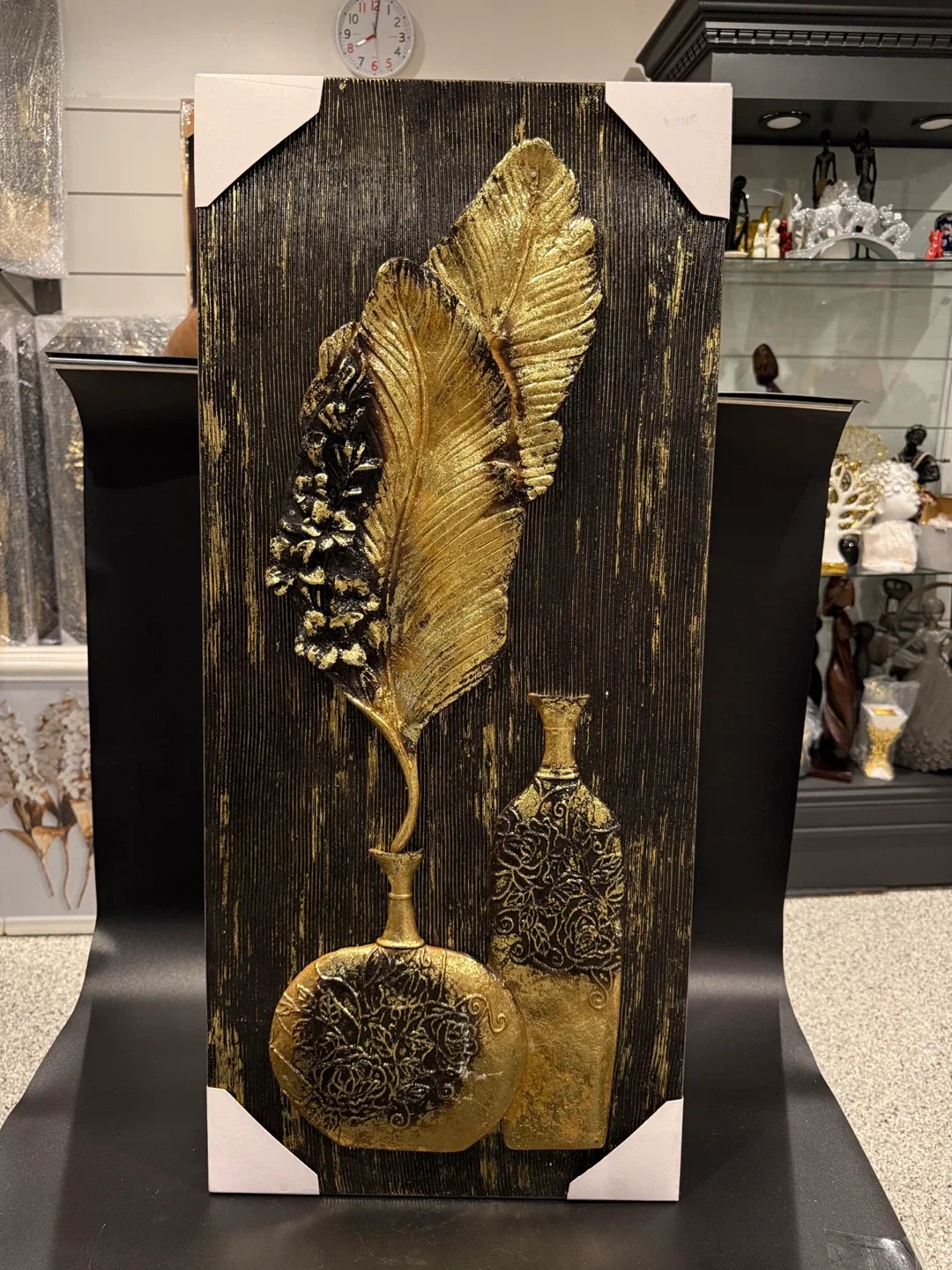 Decorative Wall Art - Vases & Golden Leaf image indicator(3)