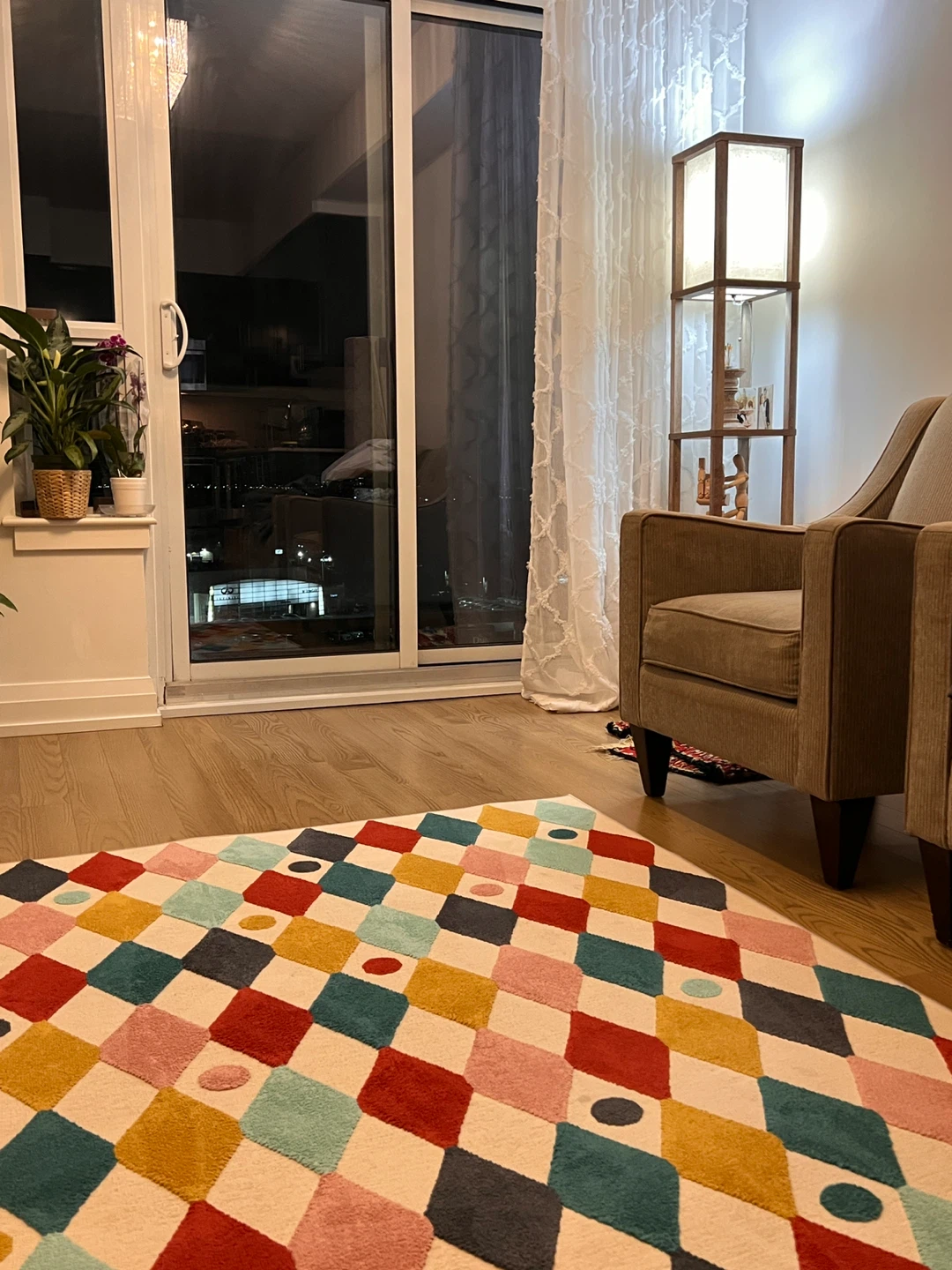 BUSENKEL Rug, harlequin pattern/multicolor