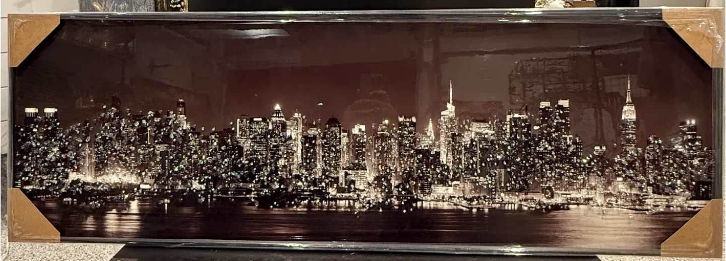 Framed NYC Skyline Panoramic Wall Art epoxy resin image indicator(5)
