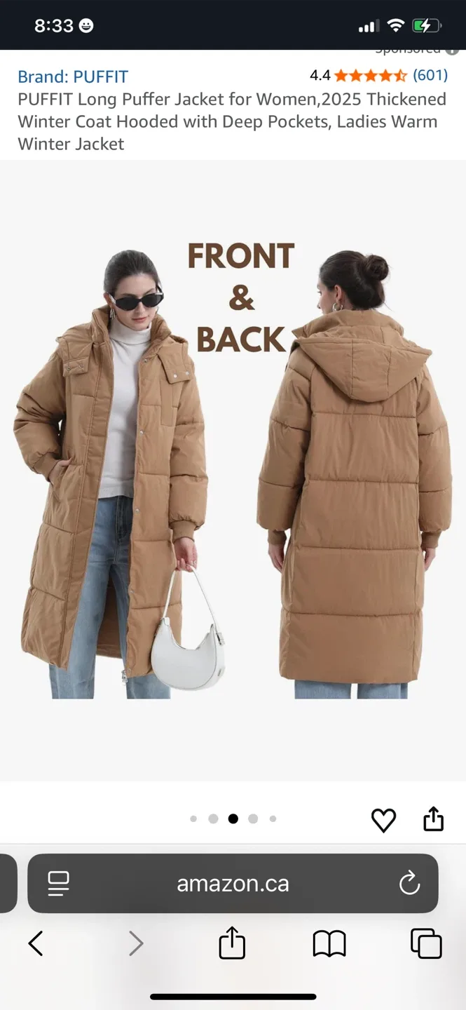 Amazon Puffit Long Puffer Jacket - XS image indicator(4)