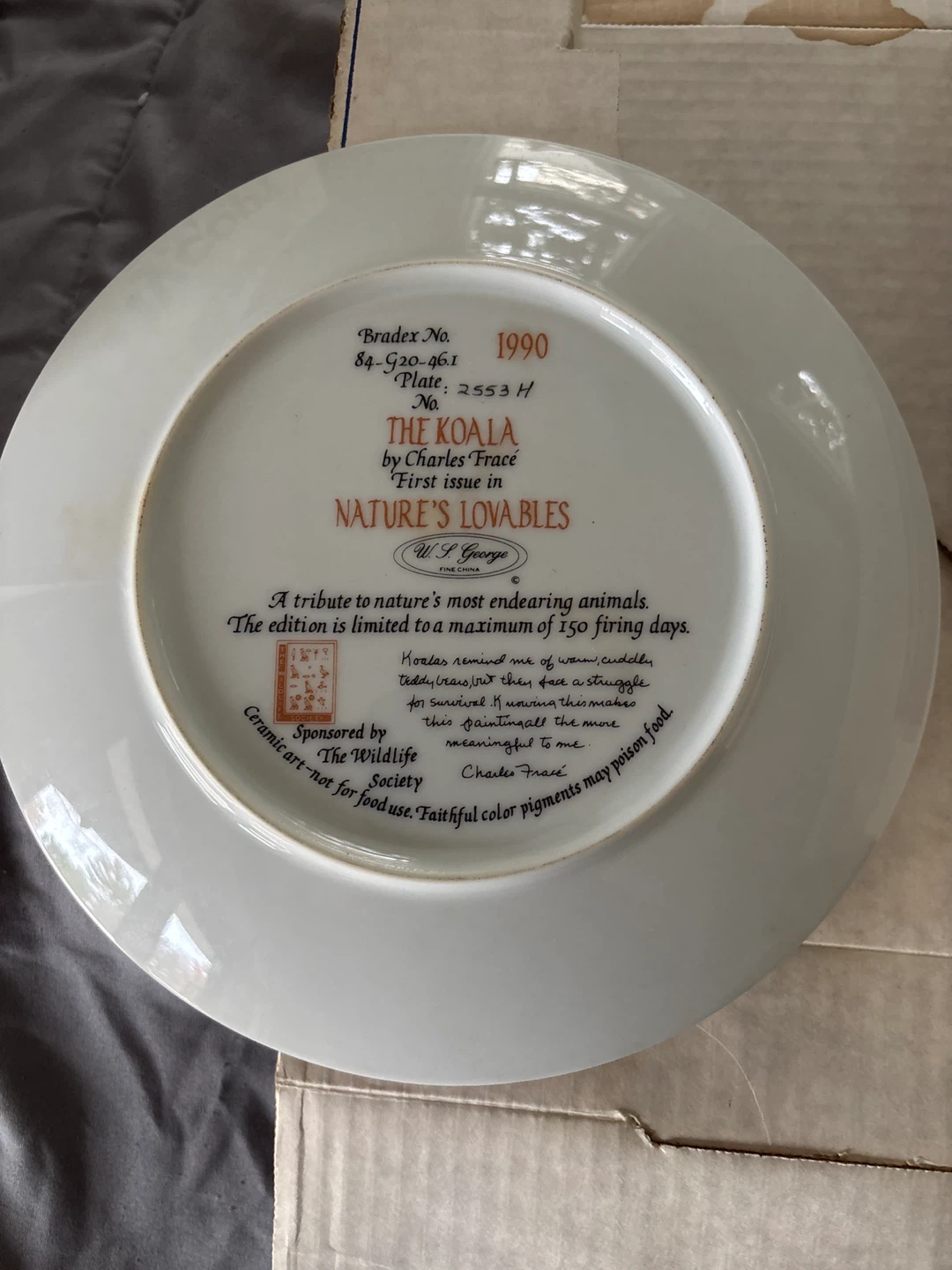Charles Frace 'The Koala' Collector Plate - photo 3