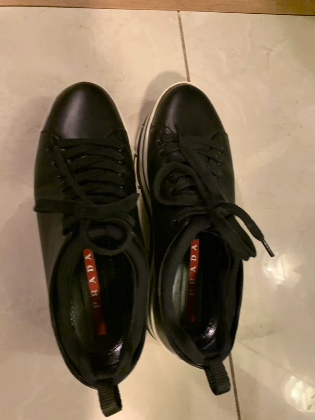 Prada Black Leather Platform Sneakers image indicator(4)
