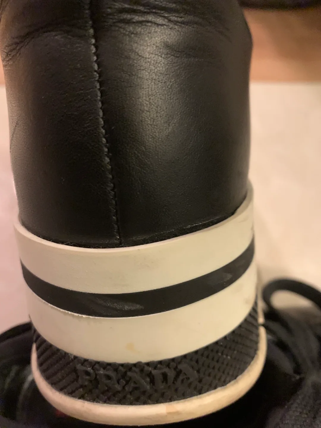 Prada Black Leather Platform Sneakers image indicator(7)