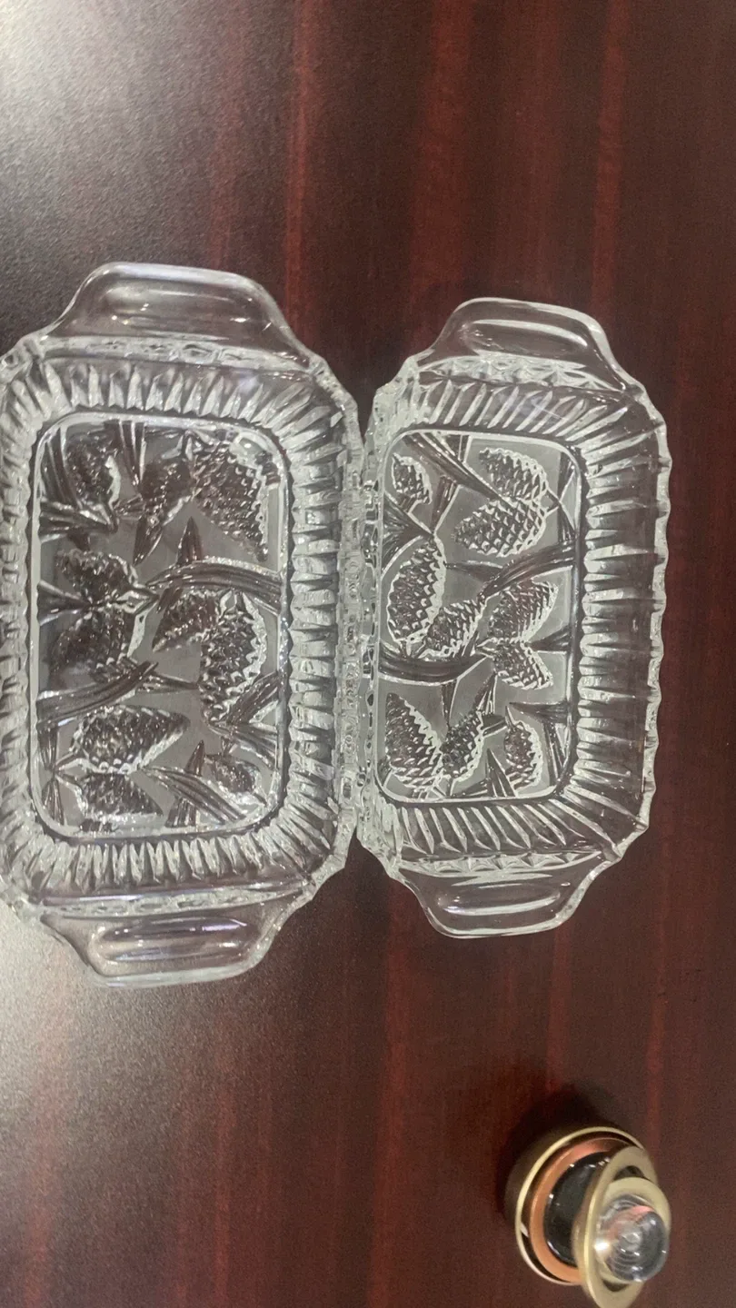 Vintage Clear Glass Butter Dishes image indicator(2)
