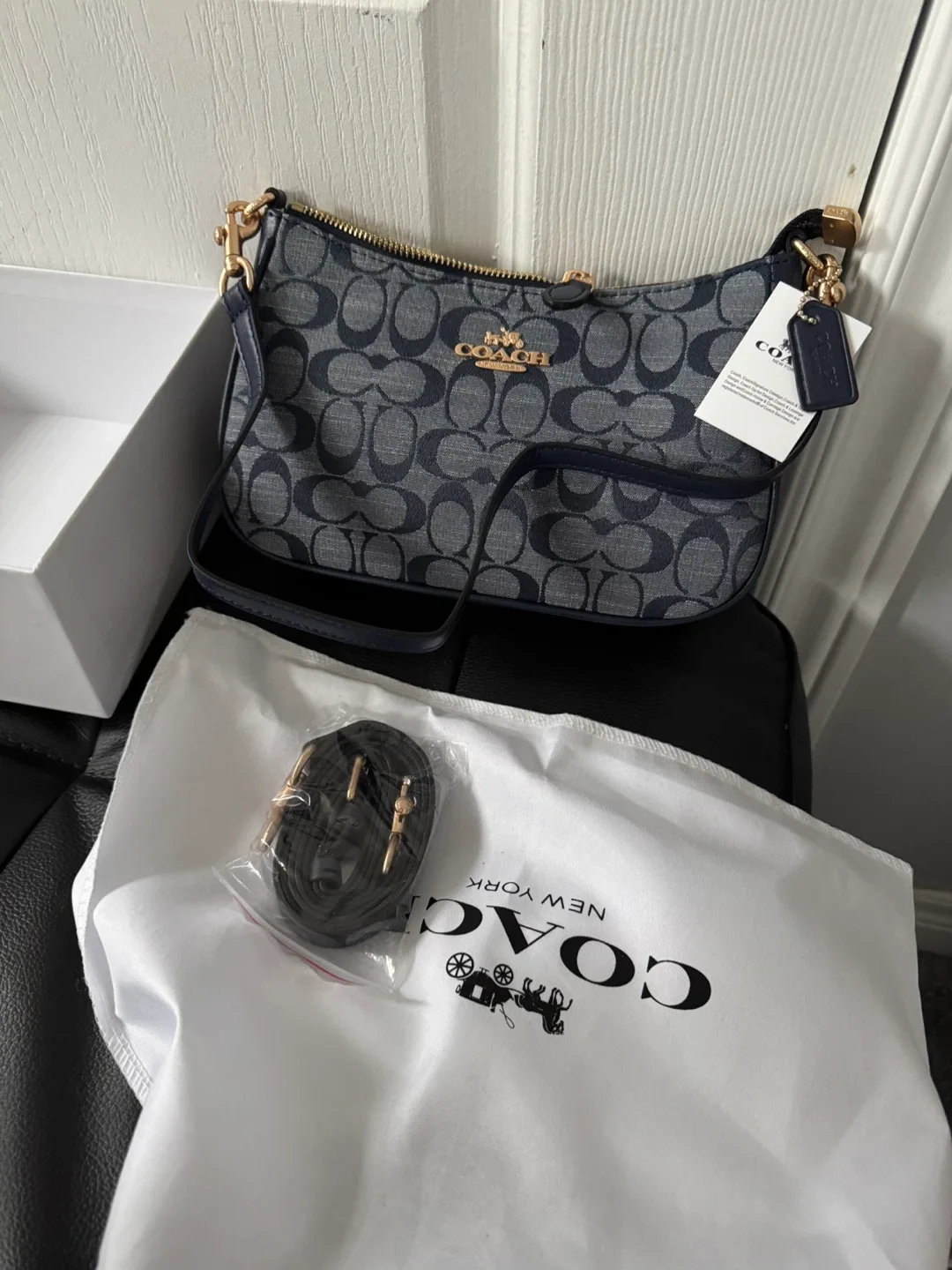 Coach Denim Signature Baguette Bag - New!