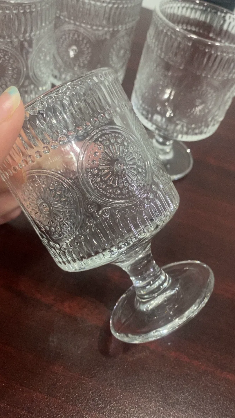 Set of 4 Decorative Stemmed Dessert Glasses image indicator(3)