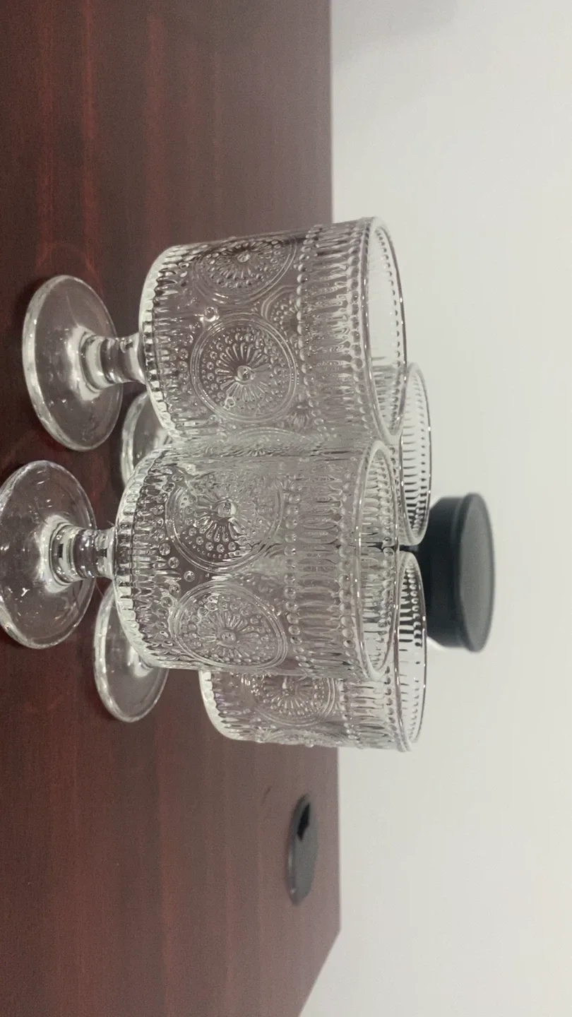 Set of 4 Decorative Stemmed Dessert Glasses image indicator(2)