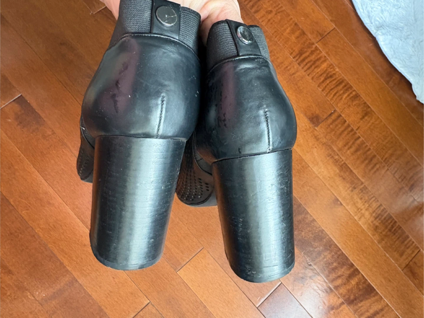 Guess Black Peep-Toe Heel Booties - Size 9M - photo 4