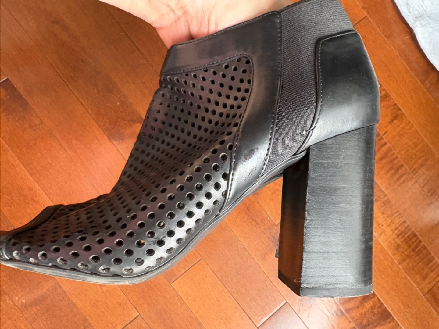 Guess Black Peep-Toe Heel Booties - Size 9M - photo 3