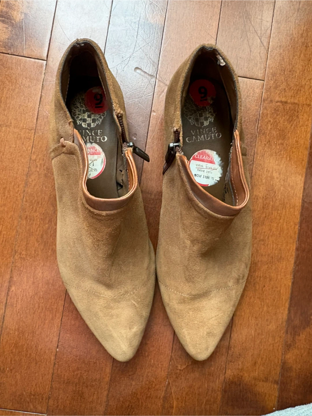 Vince Camuto Brown Suede Ankle Boots - Size 9