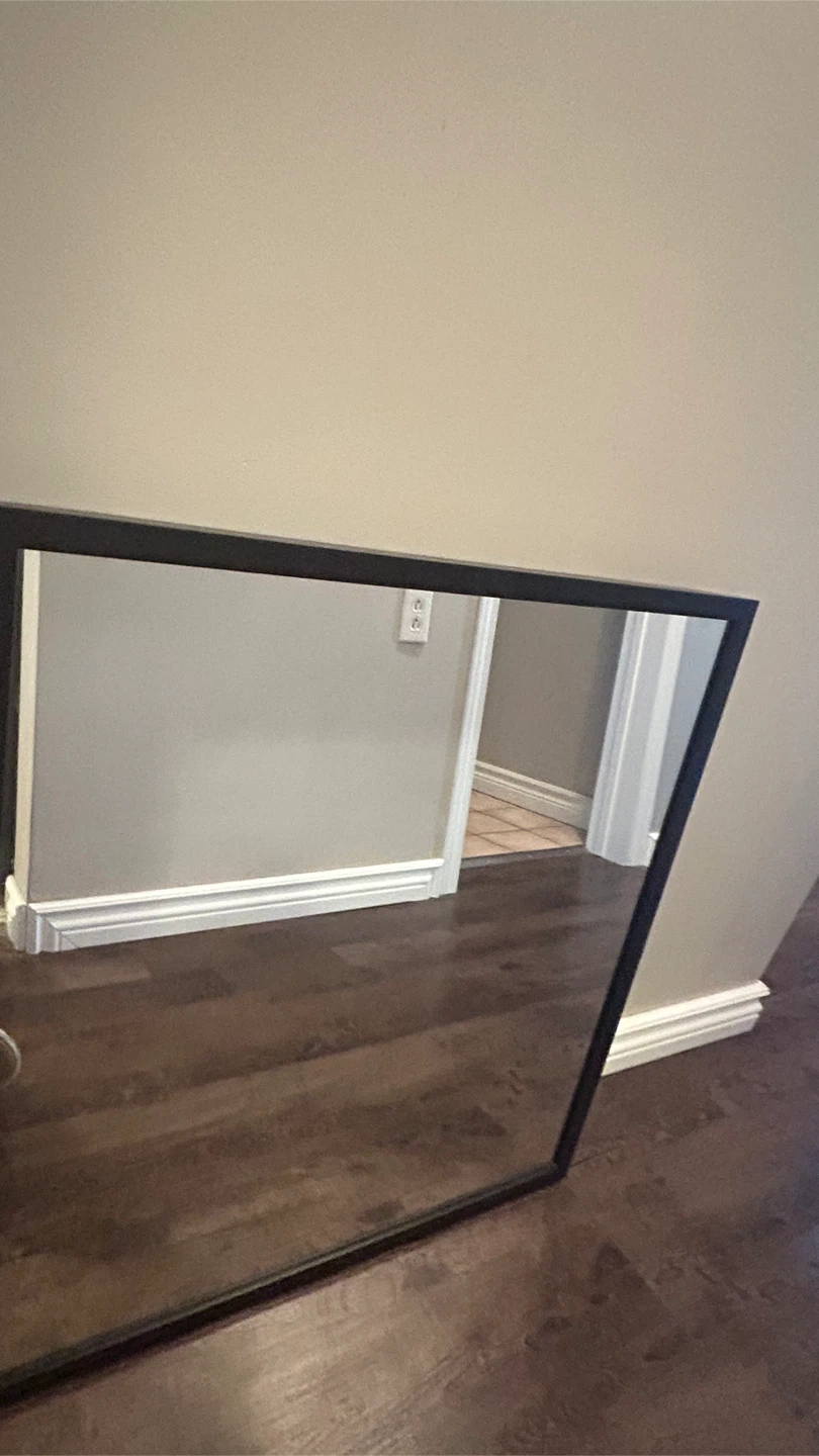 Framed Wall Mirror - Black Frame 26” square - photo 3