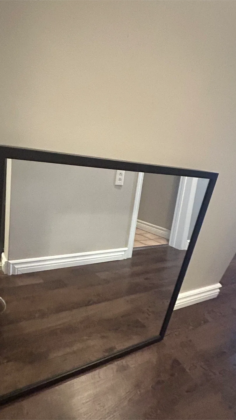 Framed Wall Mirror - Black Frame 26” square image indicator(3)