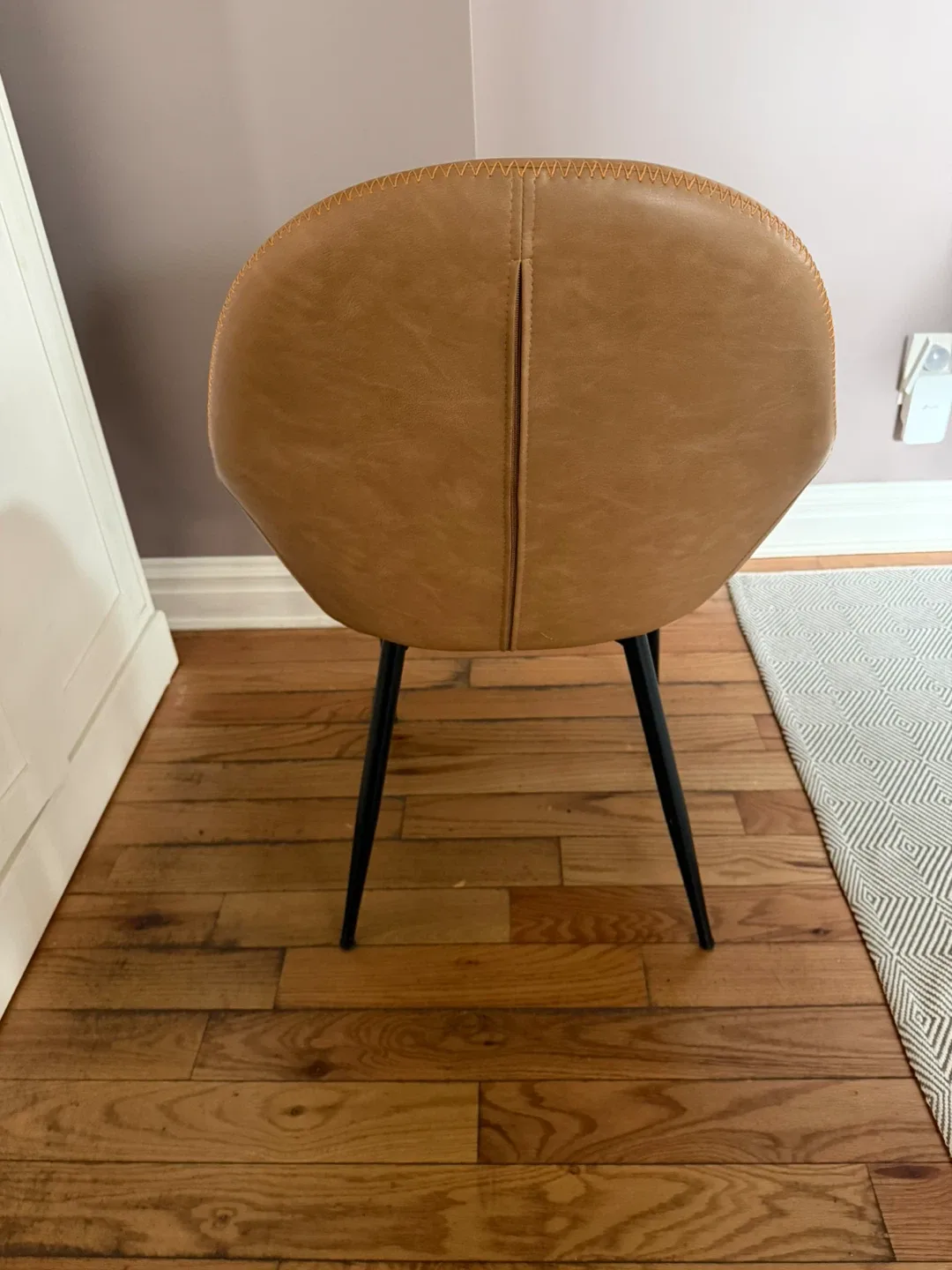 Tan Leather Accent Chair image indicator(2)