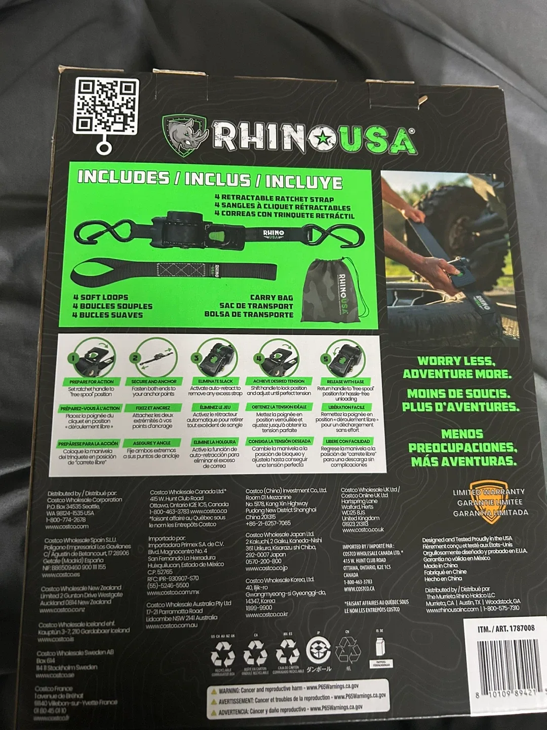 Rhino USA Retractable Ratchet Straps - New in Box image indicator(2)