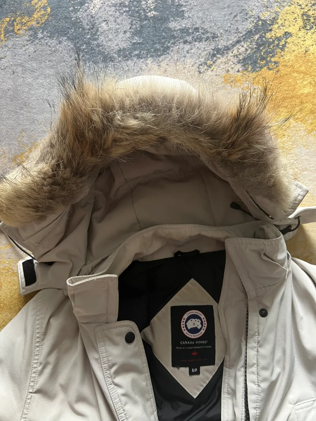 Canada Goose Parka Long Jacket Coat - Size S Tan image indicator(3)