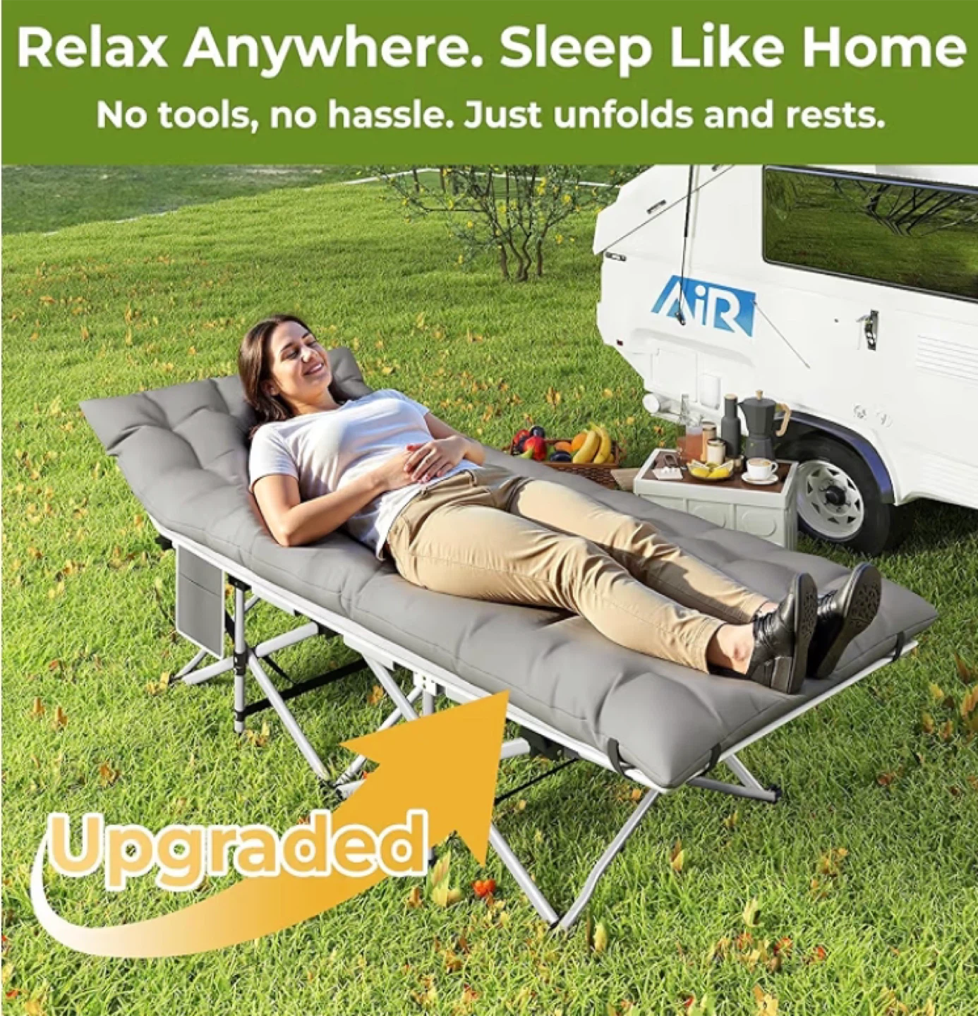 Portable Folding Camping Cot - 75 x 28 inches - photo 3