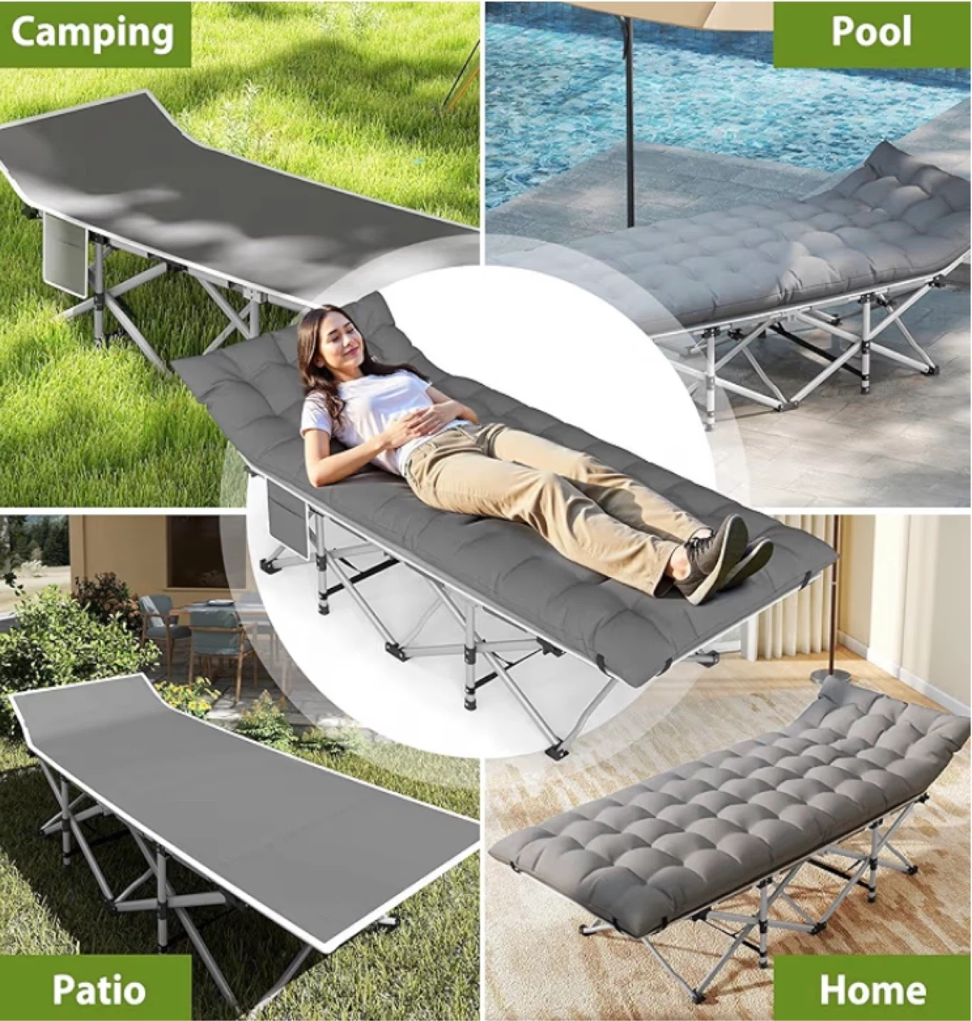 Portable Folding Camping Cot - 75 x 28 inches - photo 5