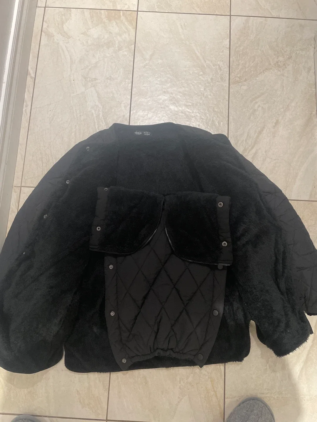 Maternity Black Quilted Jacket thumbnail