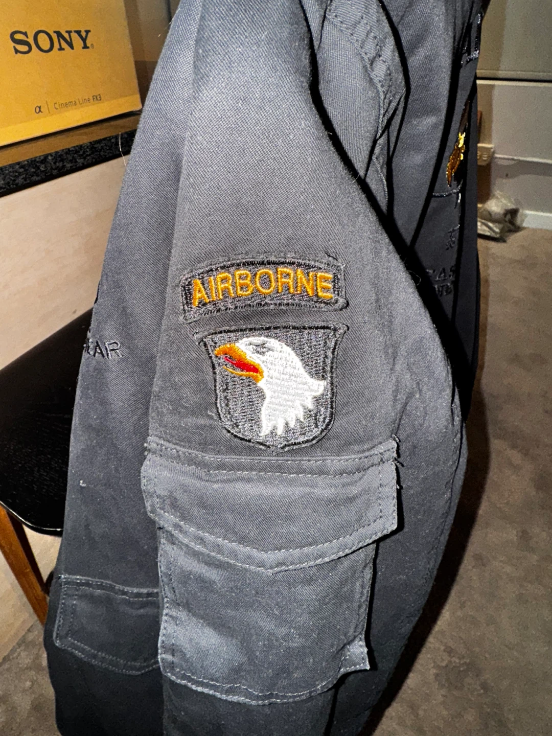 Black Bomber Jacket with Patches - photo 3
