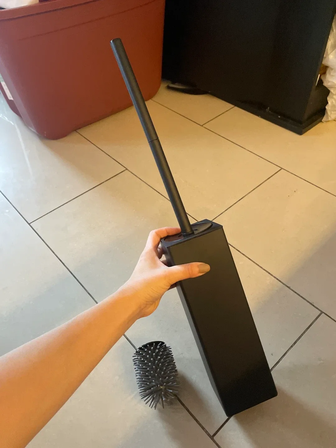 Black Toilet Brush with Holder - New image indicator(2)