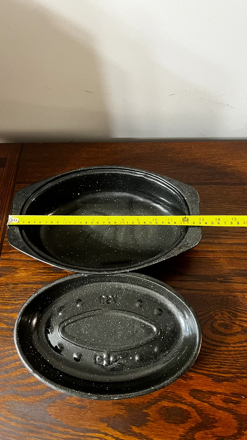 Roaster Pan with Lid - Black Speckled - photo 4