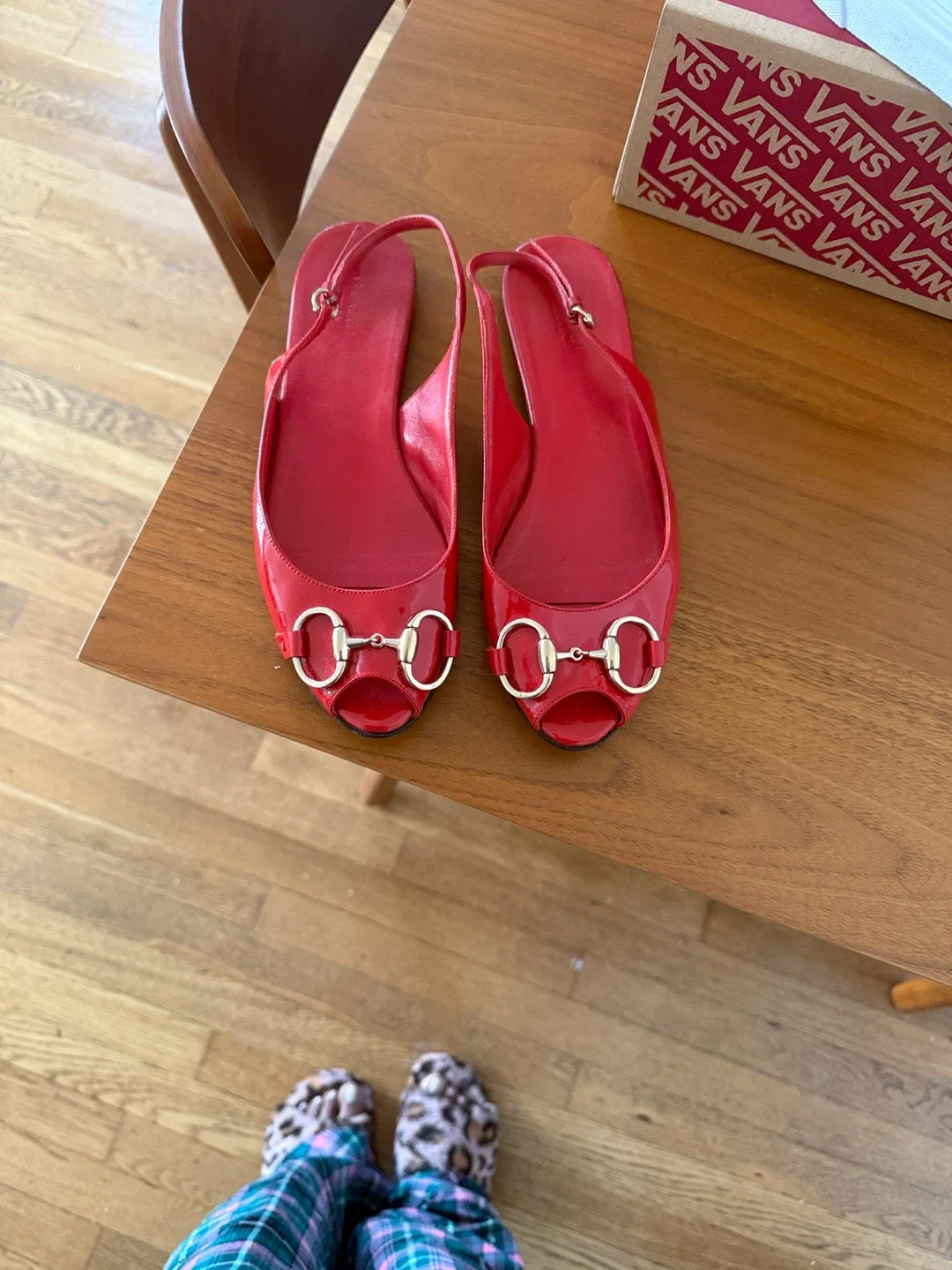 Gucci Red Slingback Sandals image indicator(2)