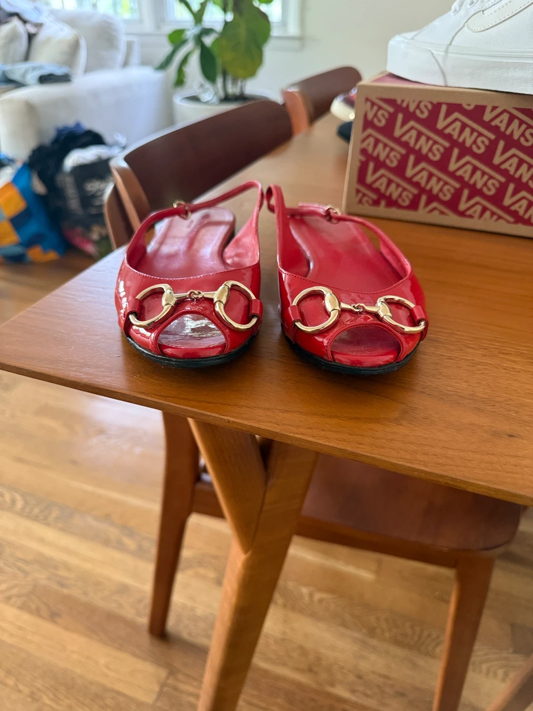 Gucci Red Slingback Sandals