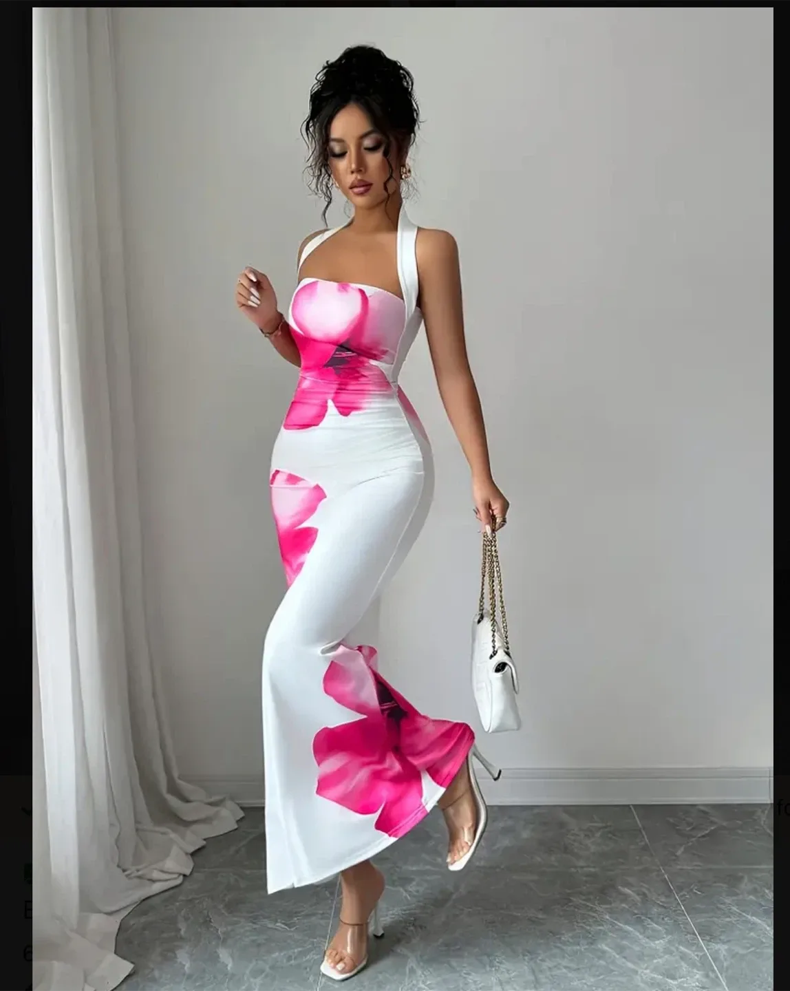 Floral Print Halter Bodycon Dress image indicator(2)