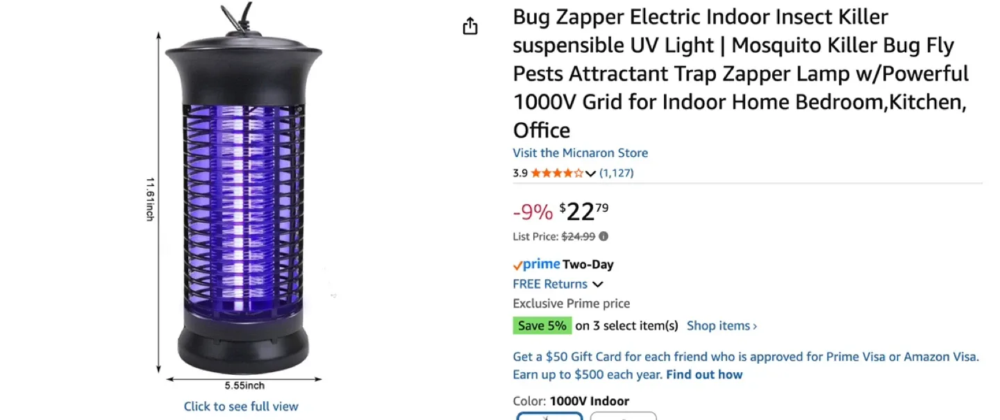 Bug Zapper Electric Indoor Insect Killer