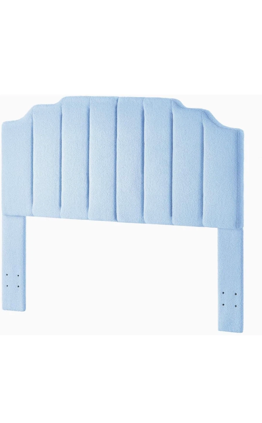Queen/Full Light Blue Teddy Fabric Headboard - photo 2