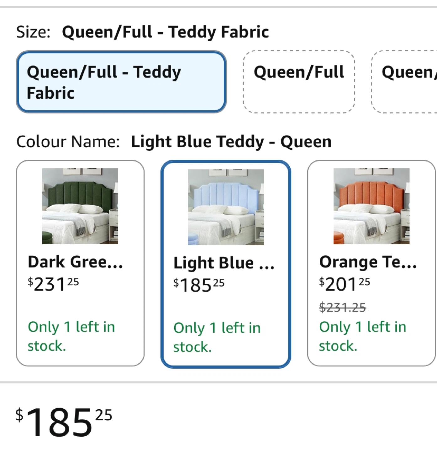 Queen/Full Light Blue Teddy Fabric Headboard - photo 4