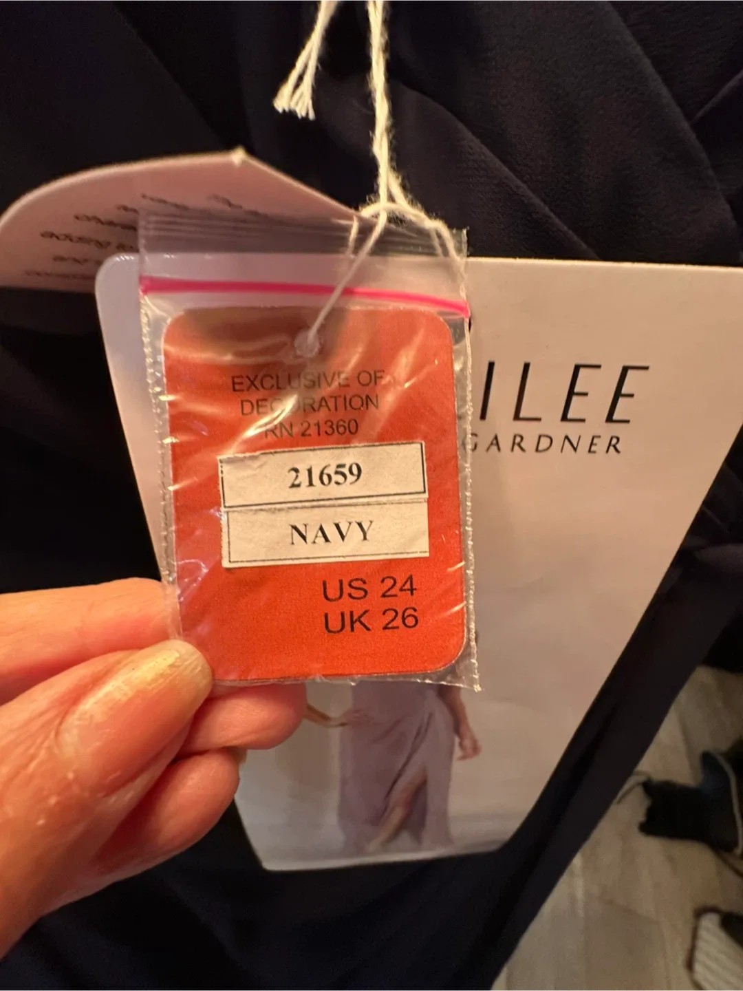 Mori Lee Bridesmaid Dress Navy  - Style 21659, Navy, US 24 image indicator(4)