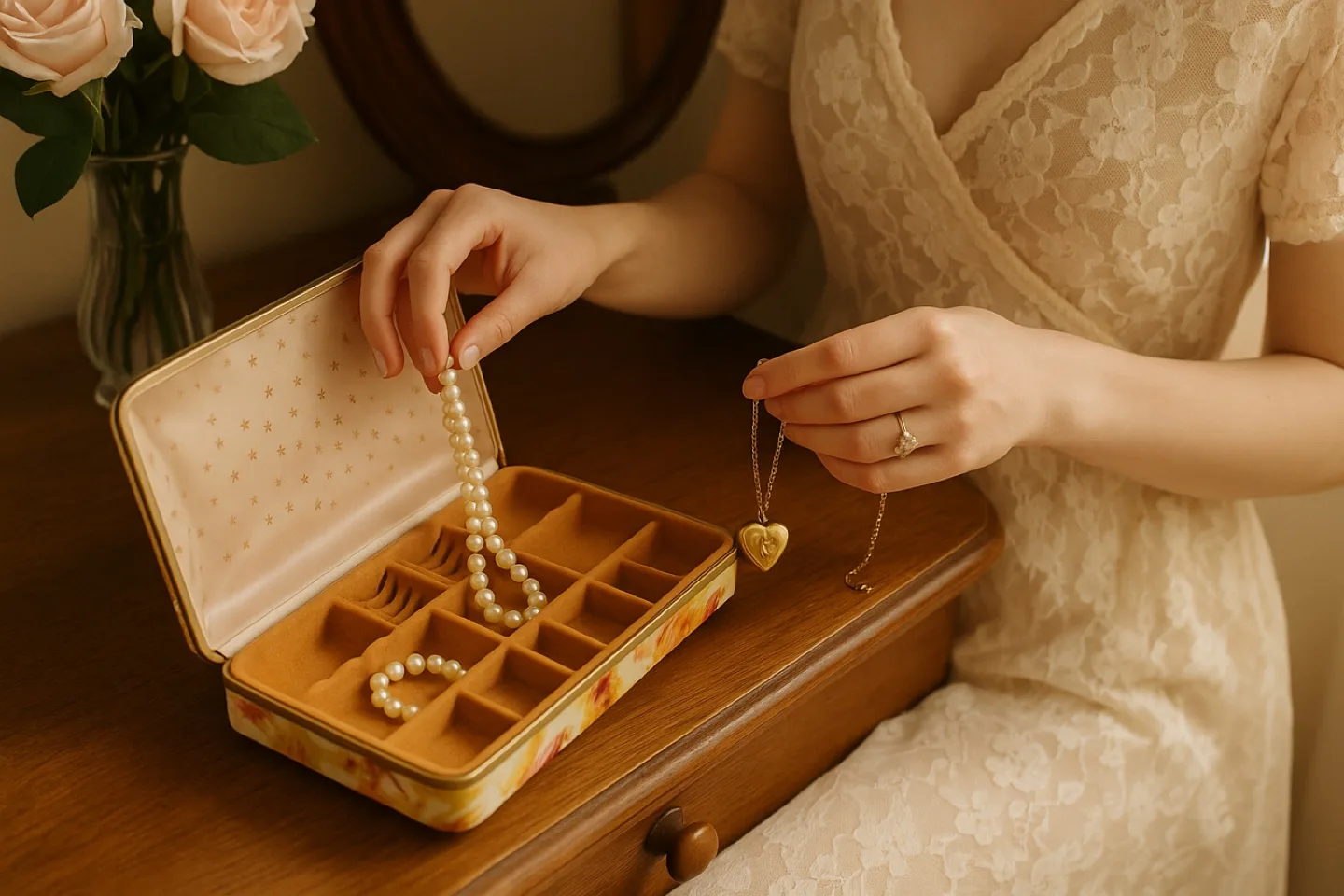 Vintage Floral Jewelry Box – 1960s–1970s Era image indicator(5)