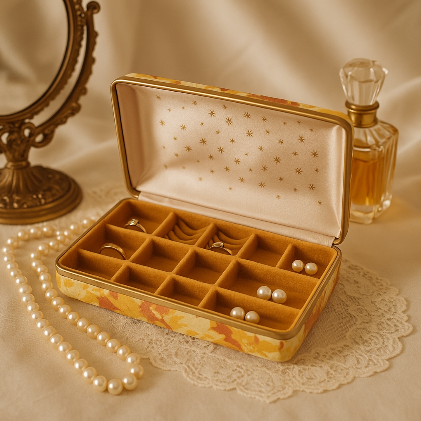 Vintage Floral Jewelry Box – 1960s–1970s Era - photo 4