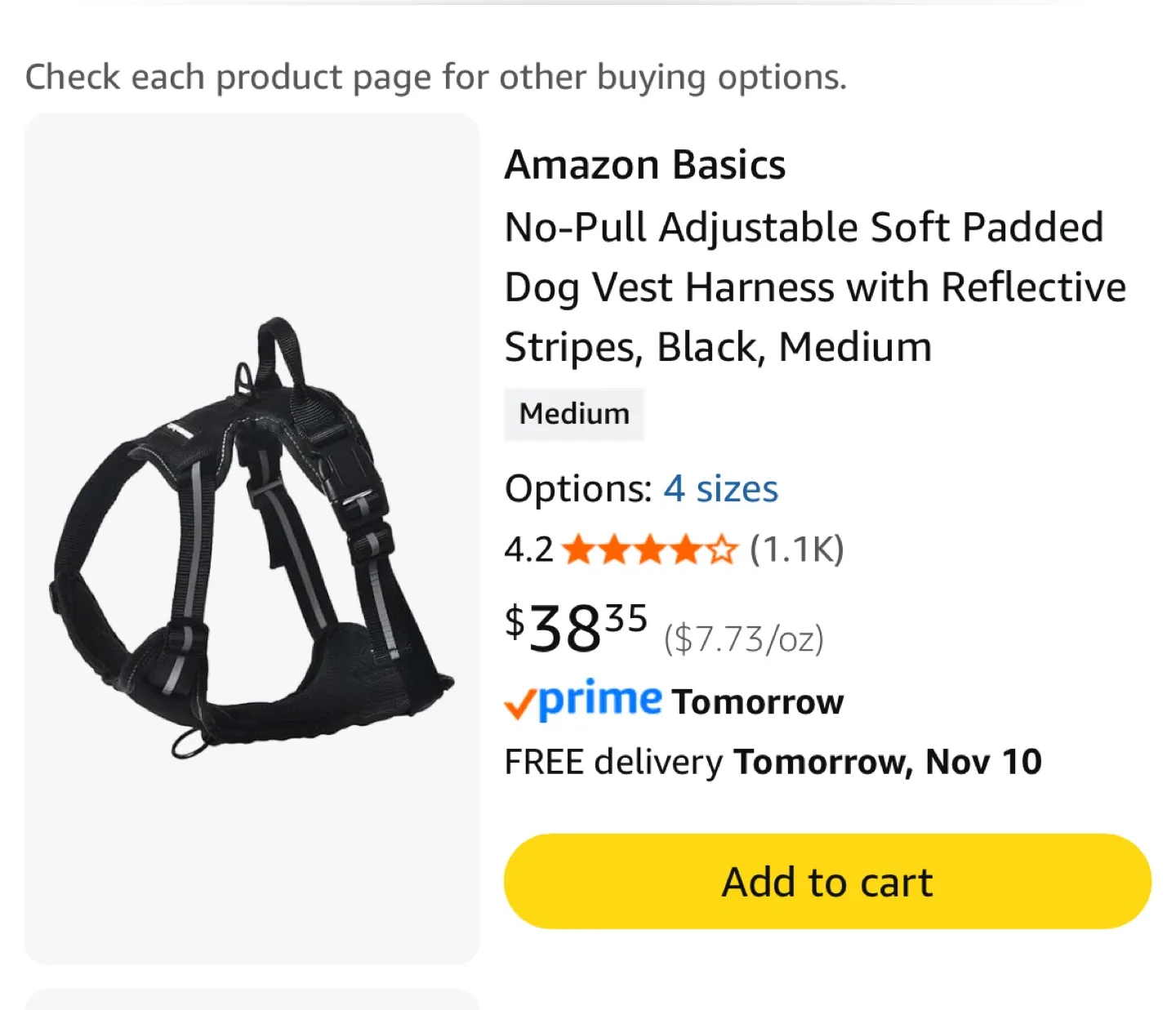BRAND NEW Amazon Basics No-Pull Dog Harness, Black Small image indicator(4)