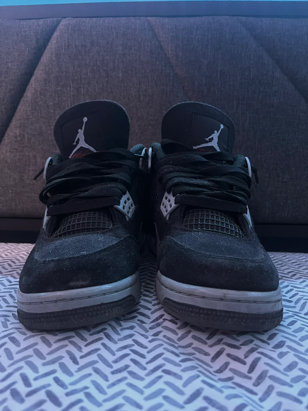 Nike Air Jordan 4 Retro Black Canvas, size 8 - photo 3
