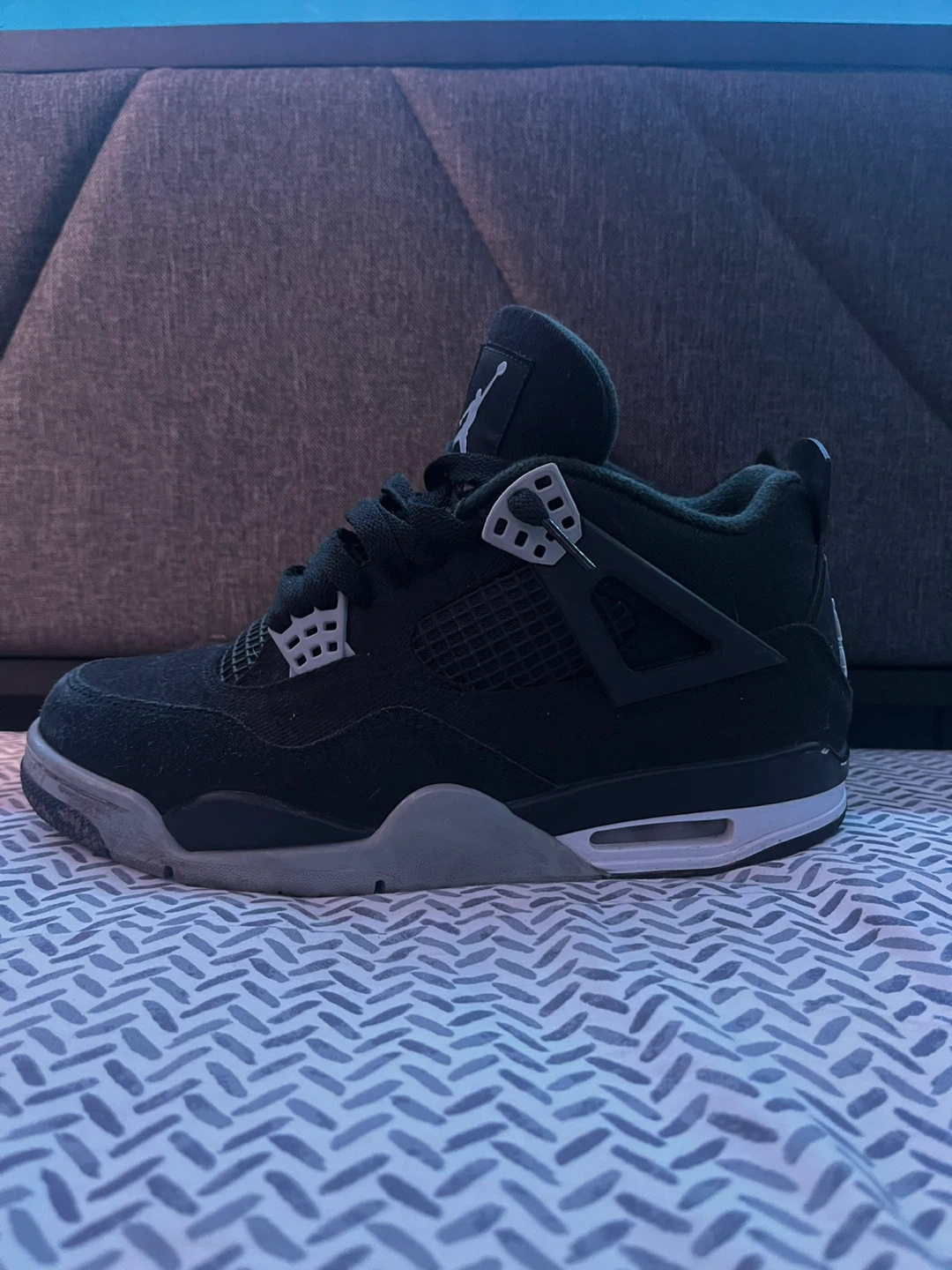 Nike Air Jordan 4 Retro Black Canvas, size 8