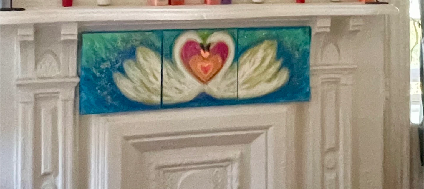 Swan Heart Painting
