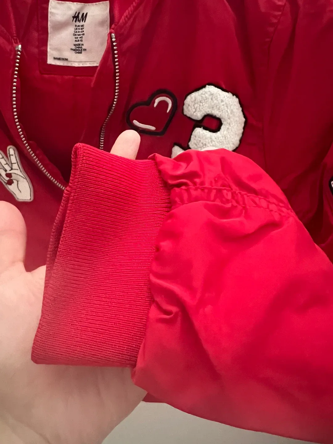 H&M Red Bomber Jacket, Size 9-10Y image indicator(4)